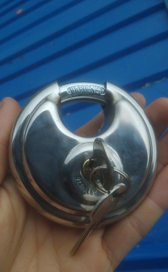 铜芯不锈钢 圆饼锁 防盗锁 链条锁 挂锁 不锈钢201锁厂家直销